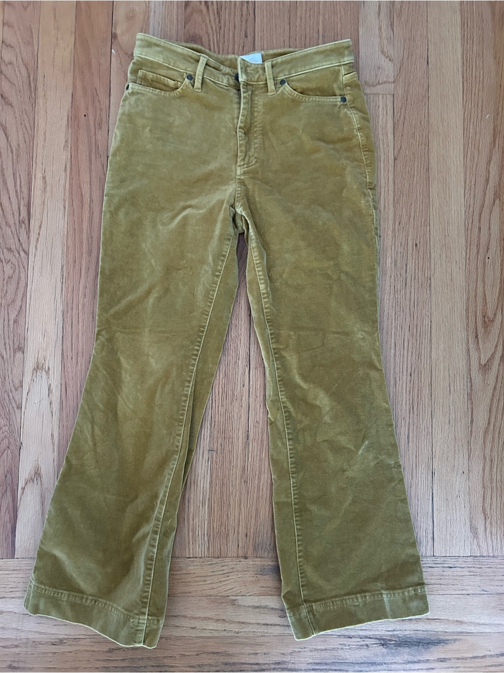 Ann Mashburn Olive Corduroy Flare Jeans